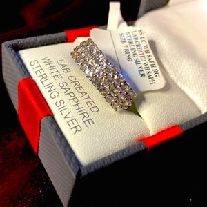 Lab Created White Sapphire Sterling Silver Ring